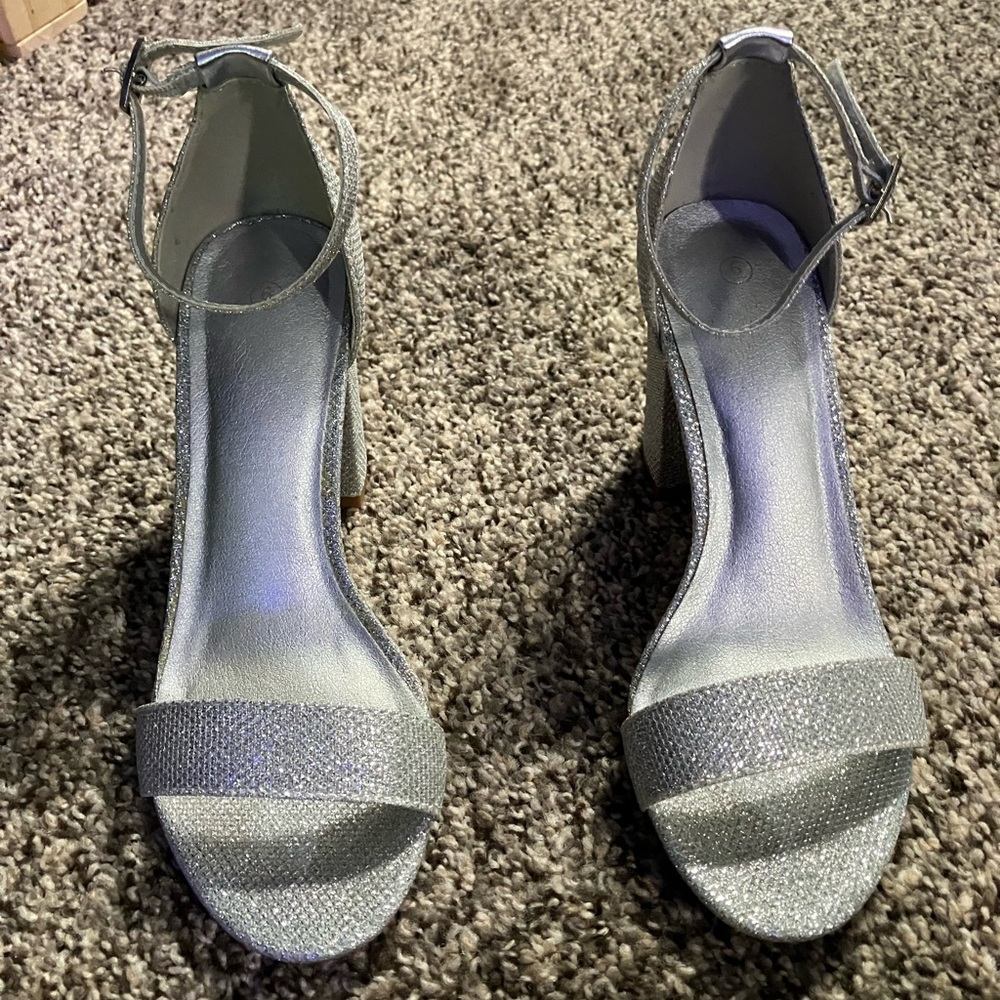 Elegant Silver Women's Heels